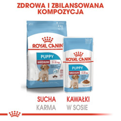 Royal Canin Medium Puppy karma mokra w sosie dla szczeniąt, od 2 do 12 miesiąca, ras średnich 140g - All4Animals