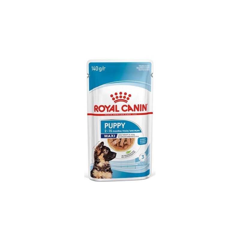 Royal Canin Maxi Puppy karma mokra w sosie dla szczeniąt, od 2 do 15 miesiąca życia, ras dużych saszetka 140g - All4Animals