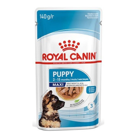 Royal Canin Maxi Puppy karma mokra w sosie dla szczeniąt, od 2 do 15 miesiąca życia, ras dużych saszetka 140g - All4Animals
