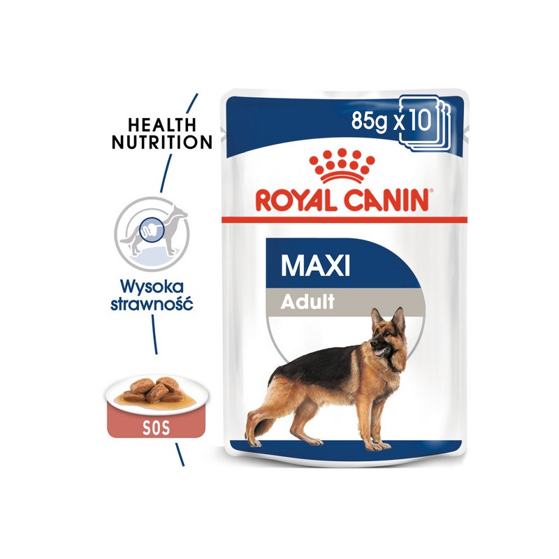 Royal Canin Maxi Adult karma mokra w sosie dla psów dorosłych, do 5 roku życia, ras dużych saszetka 140g - All4Animals