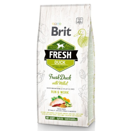 Brit Fresh Dog Adult Active Duck & Millet 12kg - All4Animals