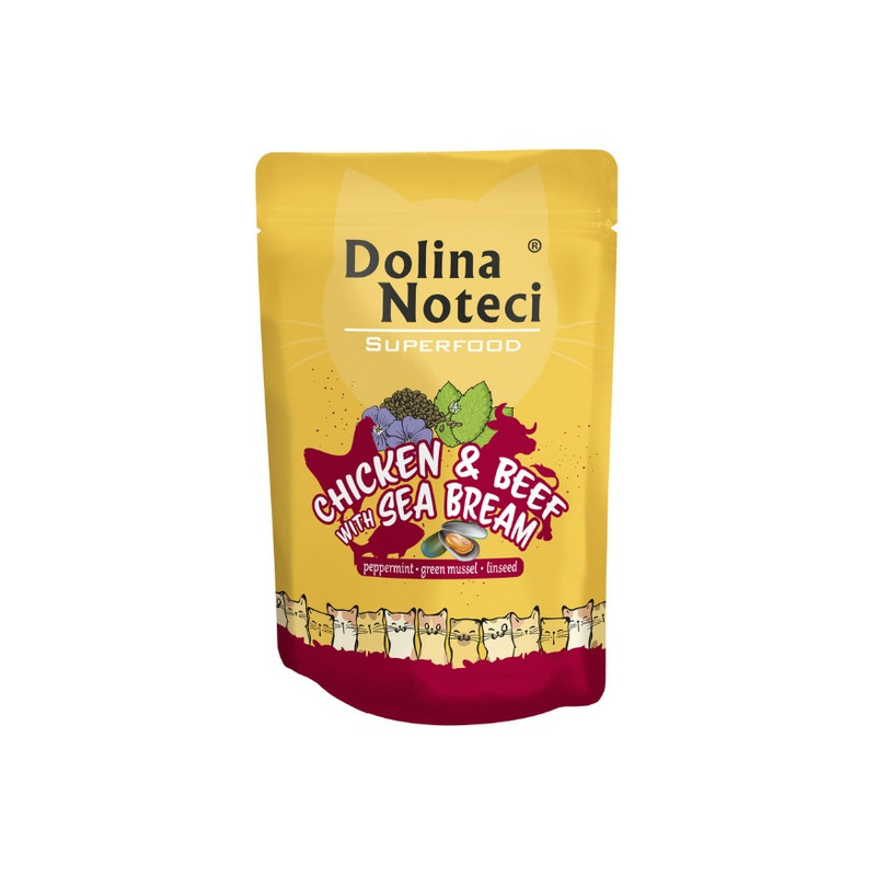 Dolina Noteci Superfood Kot Kurczak, wołowina i dorada saszetka 85g - All4Animals