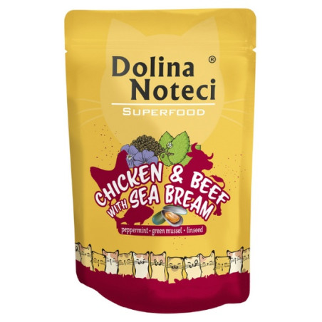 Dolina Noteci Superfood Kot Kurczak, wołowina i dorada saszetka 85g - All4Animals