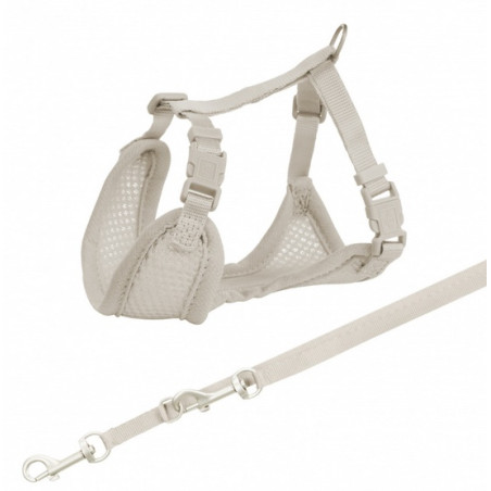 Trixie Szelki ze smyczą Junior 26-34cm jasnoszare - All4Animals