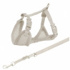 Trixie Szelki ze smyczą Junior 26-34cm jasnoszare - All4Animals