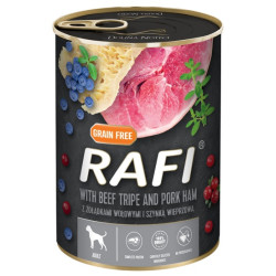 Rafi Pies Żołądki wołowe i szynka puszka 400g - All4Animals