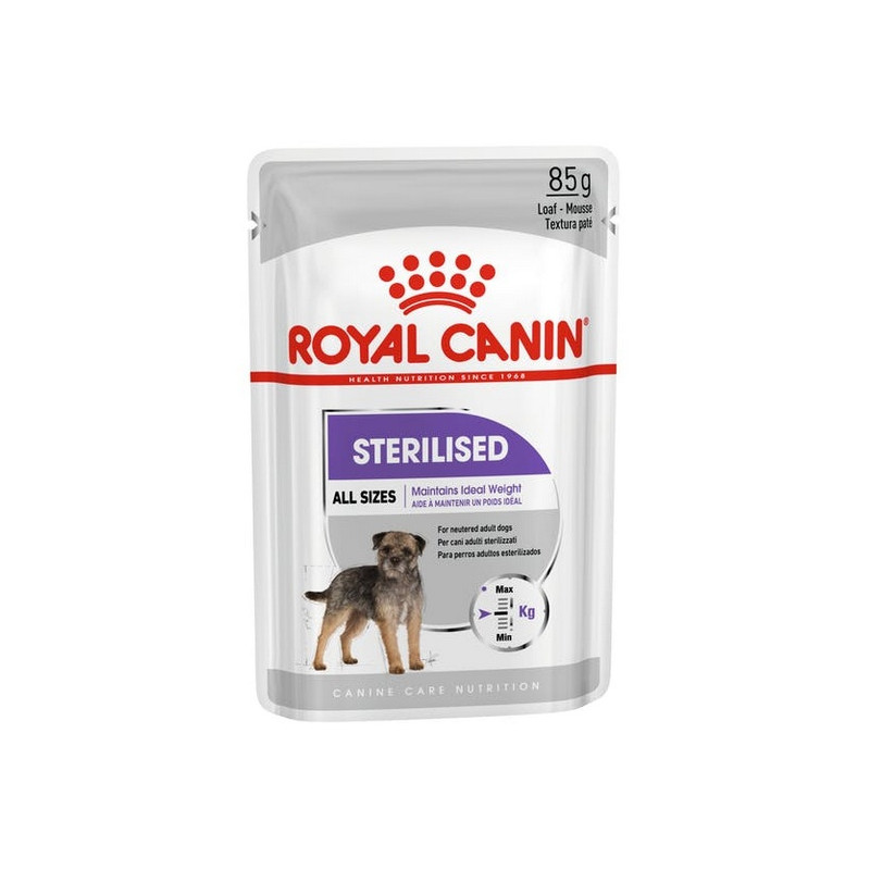 Royal Canin Sterilised karma mokra dla psów dorosłych, wszystkich ras po sterylizacji, pasztet saszetka 85g - All4Animals