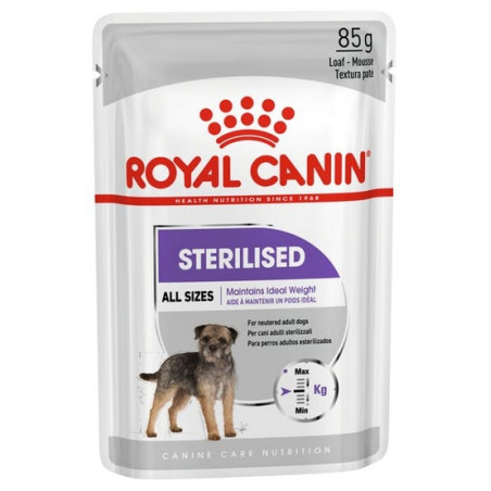 Royal Canin Sterilised karma mokra dla psów dorosłych, wszystkich ras po sterylizacji, pasztet saszetka 85g - All4Animals