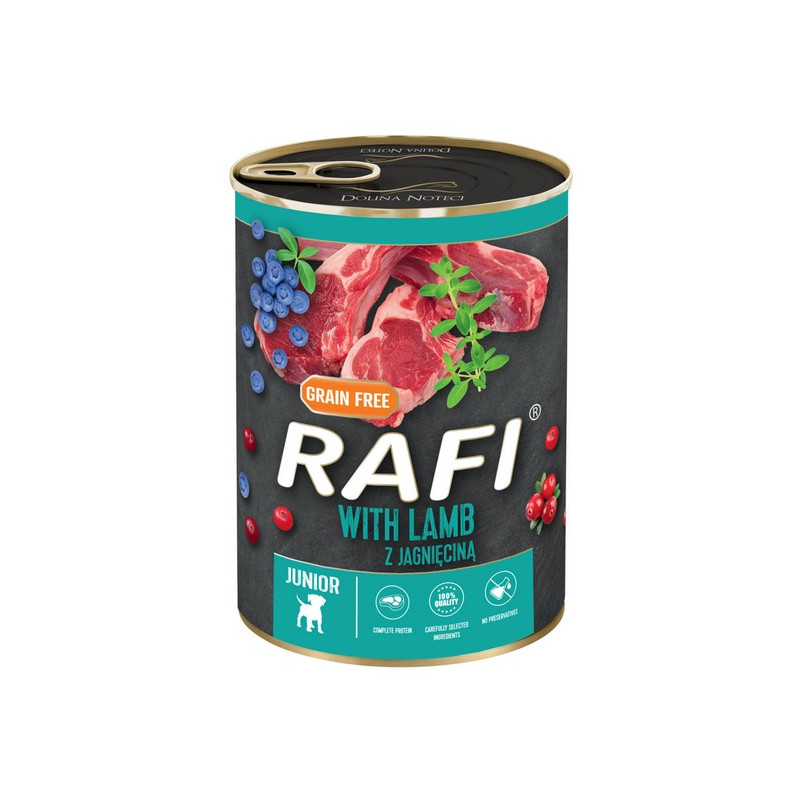 Rafi Pies Junior Jagnięcina puszka 400g - All4Animals