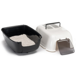Ferplast Prima New Toaleta dla kota biało-czarna - All4Animals