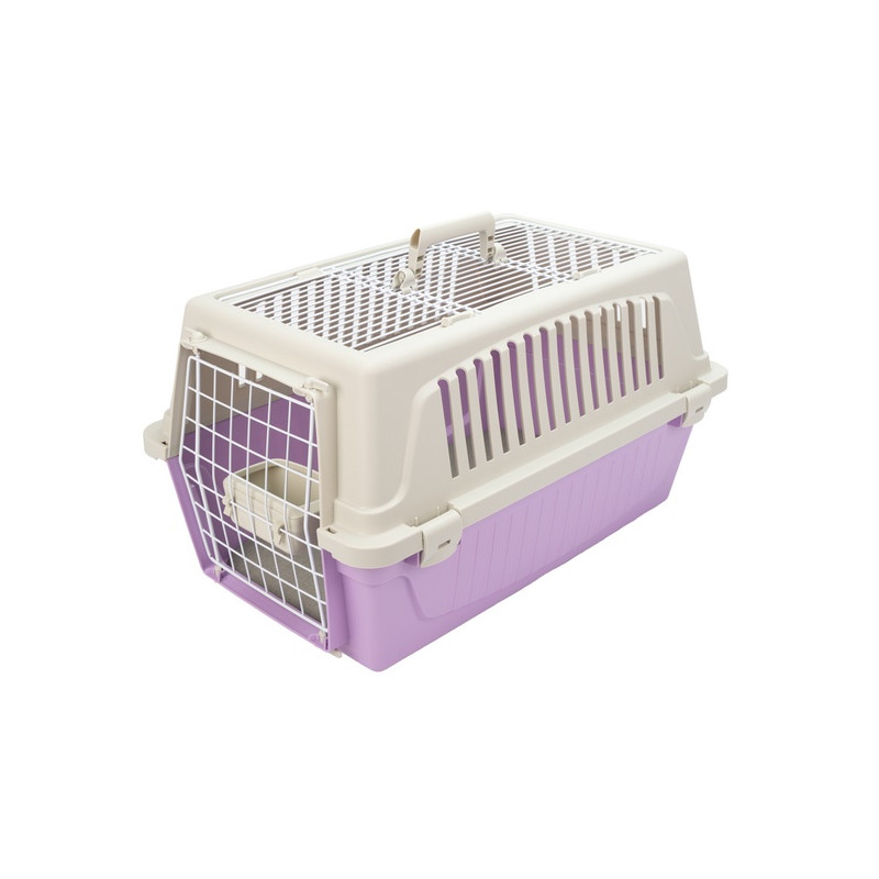 Ferplast Atlas 20 Open - transporter z otwieranym sufitem beżowo-lila - All4Animals