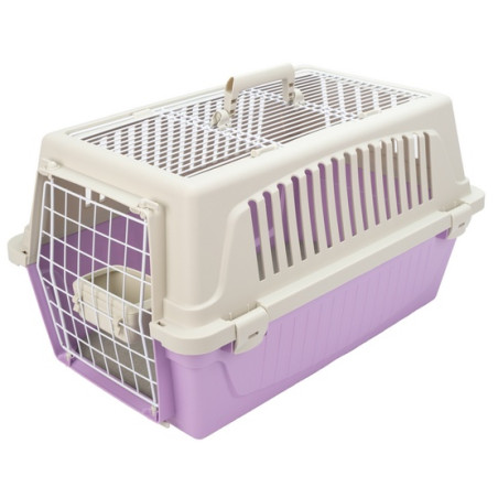 Ferplast Atlas 20 Open - transporter z otwieranym sufitem beżowo-lila - All4Animals