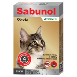 Sabunol Obroża przeciw pchłom dla kota odblaskowa 35cm - All4Animals