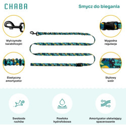CHABA Smycz z amortyzatorem do biegania Story III L 25mm/280cm Carnival - All4Animals