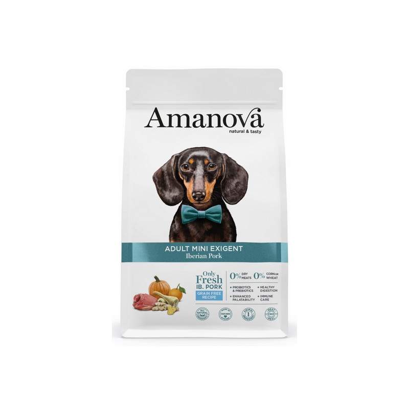 Amanova Dog Adult Mini Exigent Iberian Pork - wieprzowina 2kg - All4Animals