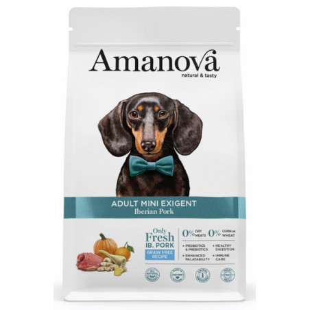 Amanova Dog Adult Mini Exigent Iberian Pork - wieprzowina 2kg - All4Animals