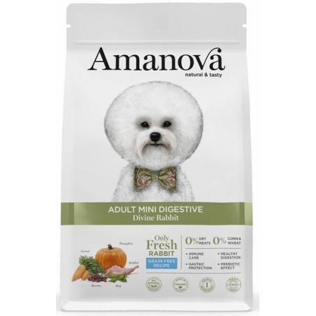 Amanova Dog Adult Mini Digestive Divine Rabbit - królik 7kg - All4Animals