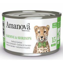 Amanova Cat Sardine & Shrimps - sardynki i krewetki w galaretce puszka 70g - All4Animals