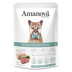 Amanova Cat Brilliant Beef & Chicken - wołowina i kurczak saszetka 85g - All4Animals