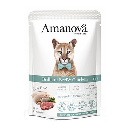 Amanova Cat Brilliant Beef & Chicken - wołowina i kurczak saszetka 85g - All4Animals