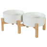 Zolux Miska ceramiczna dla psa i kota Keramo Duo 2x700ml biała - All4Animals