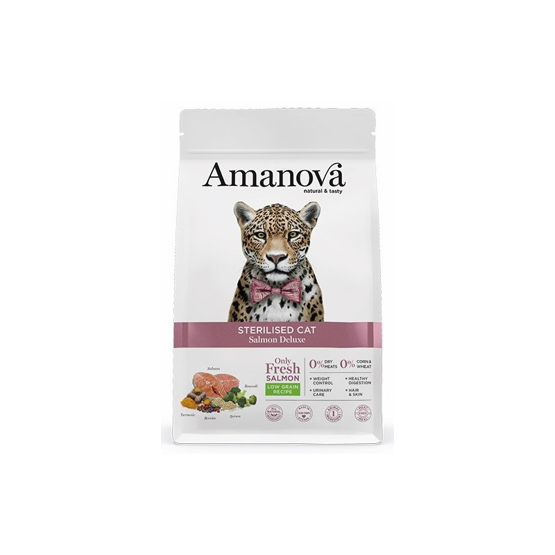 Amanova Cat Sterilised Salmon Deluxe - łosoś 6kg - All4Animals
