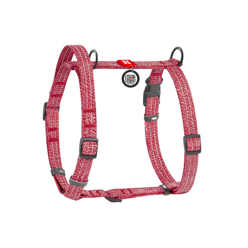 Collar WauDog Re-Cotton Szelki z rączką z regenerowanej bawełny anatomiczne w kształcie litery H, odblaskowe z QR-paszportem, pl