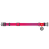 Collar WauDog Nylon Mono Obroża nylonowa odblaskowa z QR-paszportem, plastikowy fastex, S 15mm/25-35cm różowa - All4Animals