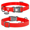 Collar Waterproof Obroża wodoodporna z QR-paszportem, plastikowy fastex, M 20mm/28-40cm czerwona - All4Animals