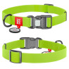 Collar Waterproof Obroża wodoodporna z QR-paszportem, plastikowy fastex, L 25mm/33-49cm jasnozielona - All4Animals