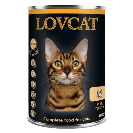 Lovcat Pure Turkey puszka 400g - All4Animals