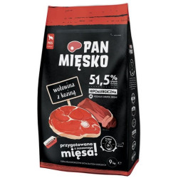 Pan Mięsko Karma sucha dla psa - wołowina i kozina chrupki M 9kg - All4Animals