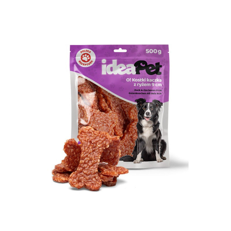 IdeaPet Kostki z kaczką i ryżem 9cm 500g - All4Animals
