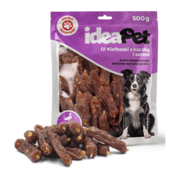 IdeaPet Kiełbaski z kaczką i serem 500g - All4Animals
