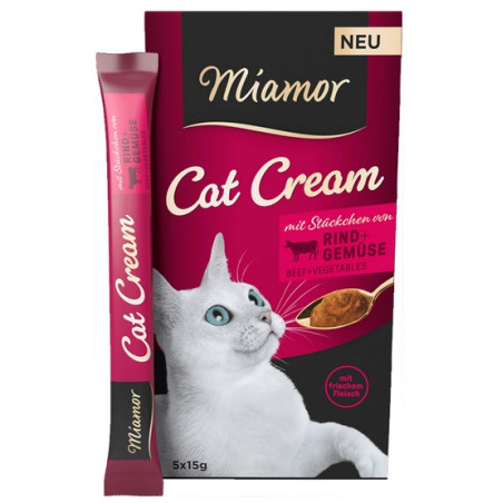 Miamor Cat Cream Wolowina i warzywa 6x15g - All4Animals