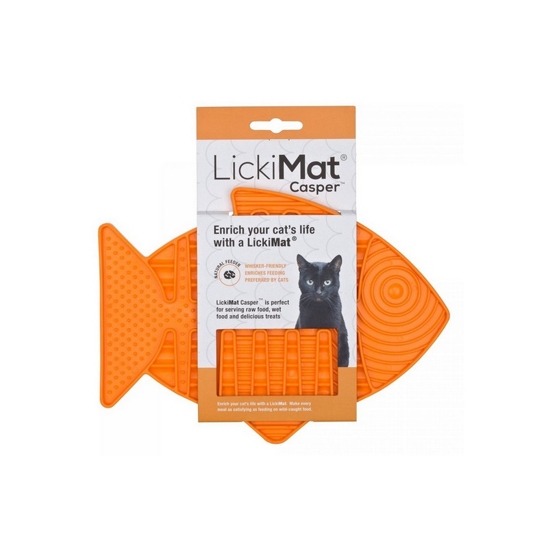LickiMat Classic Casper Rybka paski miękka pomarańczowa - All4Animals