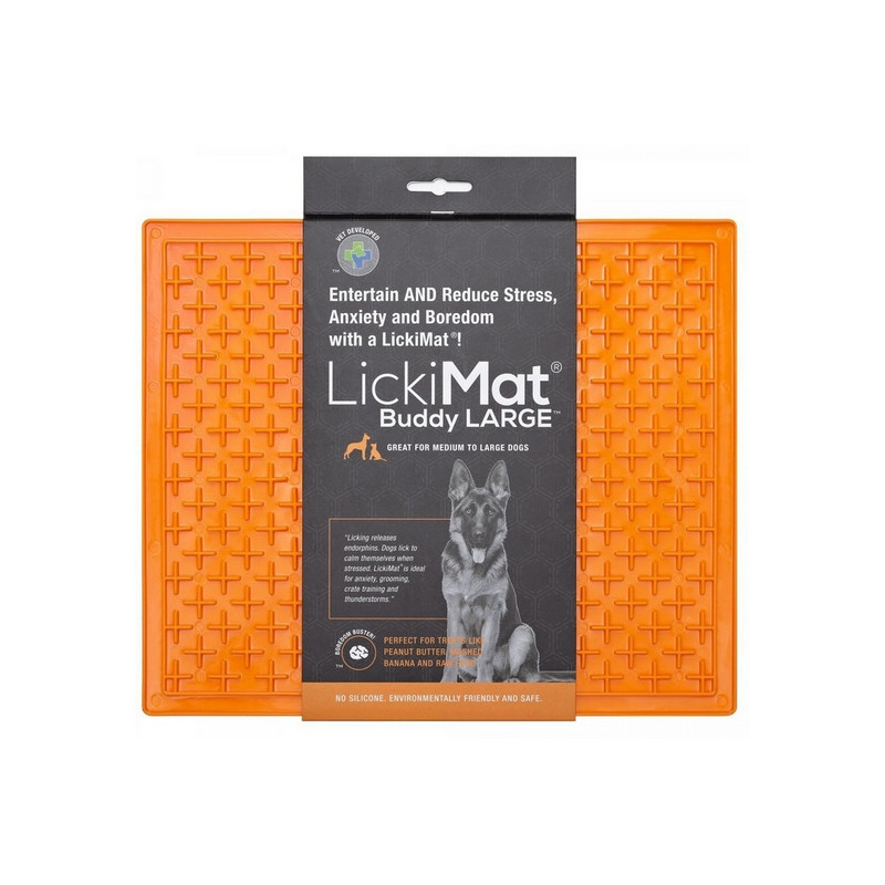 LickiMat Buddy Large Krzyżyk miękki pomarańczowy - All4Animals