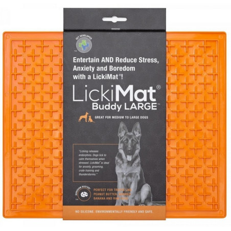 LickiMat Buddy Large Krzyżyk miękki pomarańczowy - All4Animals
