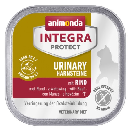 Animonda Integra Protect Urinary Harnsteine Oxalate dla kota - z wołowiną tacka 100g - All4Animals