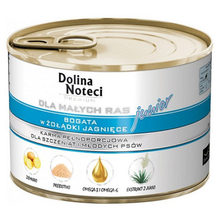 Dolina Noteci Premium Pies Mały Junior żołądki jagnięce 185g - All4Animals
