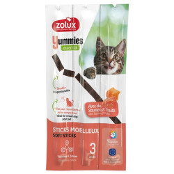 Zolux Yummies Miękki przysmak dla kota - Pałeczki Łosoś & Pstrąg 3x5g - All4Animals