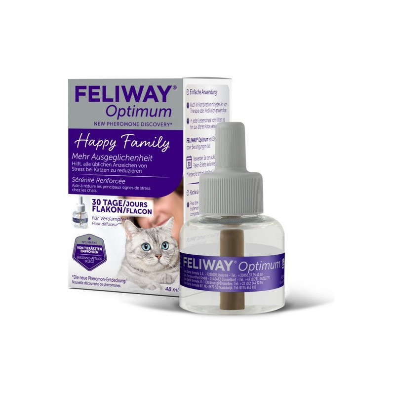 Feliway Optimum - kocie feromony Wkład uzupełniający 48ml (30 dni) - All4Animals Feliway Optimum - kocie feromony Wkład uzupełniający 48ml (30 dni) - All4Animals