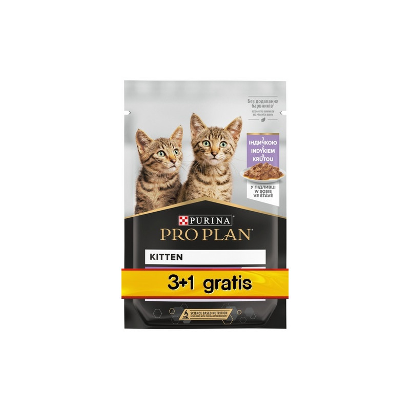 Purina Pro Plan Cat Kitten saszetka 4x85g 3+1 gratis - All4Animals