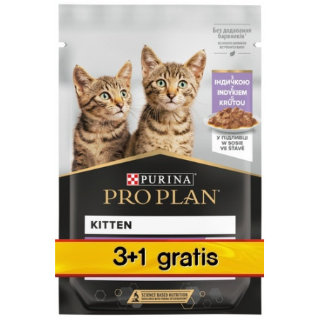 Purina Pro Plan Cat Kitten saszetka 4x85g 3+1 gratis - All4Animals