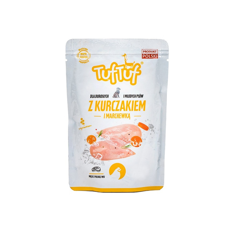 TUF TUF Kurczak z marchewką dla psa saszetka 500g - All4Animals