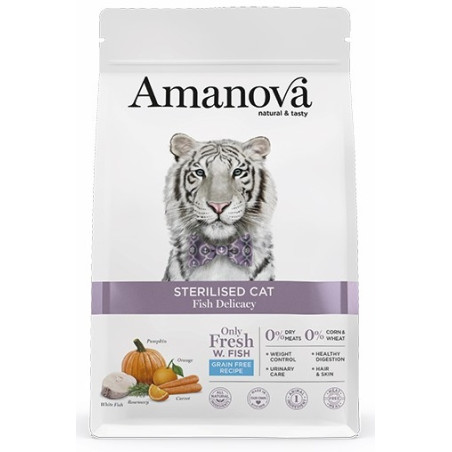 Amanova Cat Sterilised Fish Delicacy - biała ryba 4kg - All4Animals