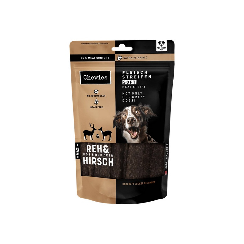 Chewies Meat Strips Soft Maxi Sarna & Jeleń 150g - All4Animals