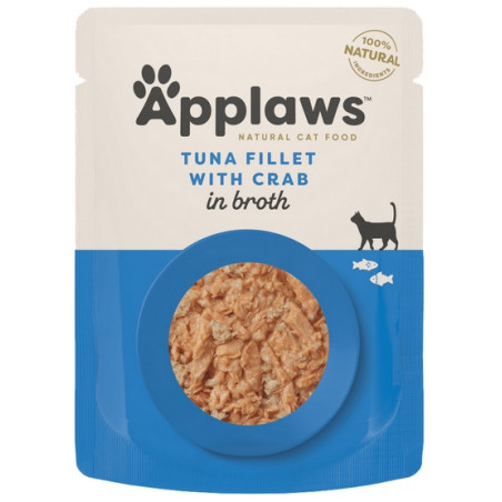 Applaws saszetka dla kota Tuńczyk z Krabem w rosole 70g - All4Animals