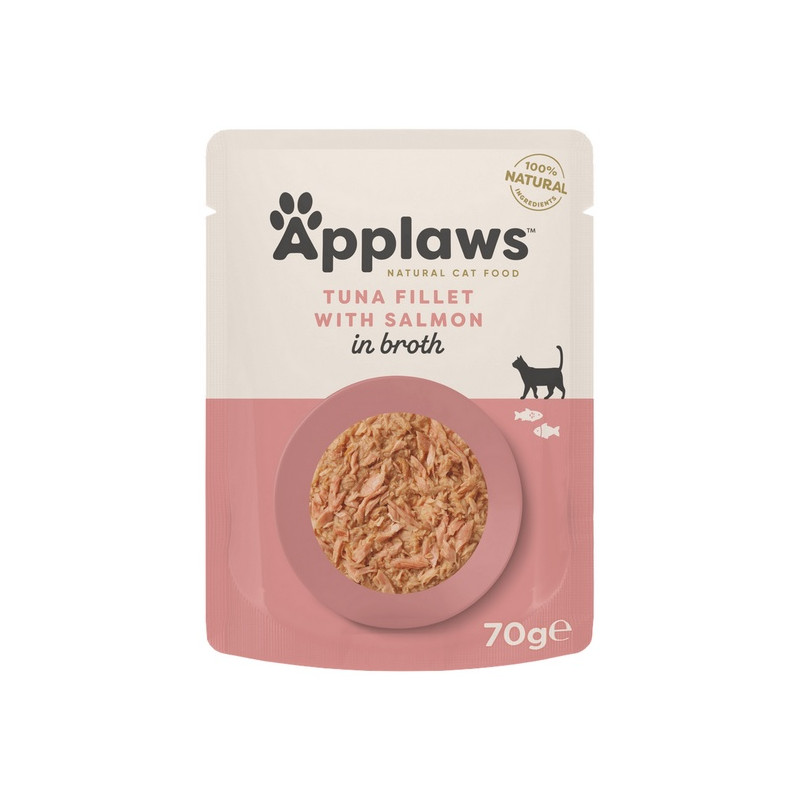 Applaws saszetka dla kota Tuńczyk z Łososiem w rosole 70g - All4Animals