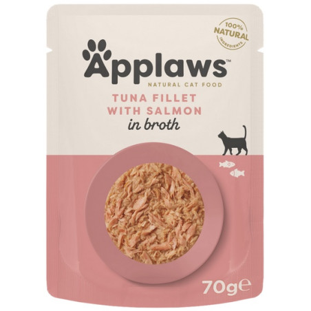 Applaws saszetka dla kota Tuńczyk z Łososiem w rosole 70g - All4Animals